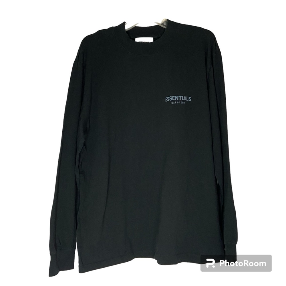 Essentials fear of god long sleeve black shirt